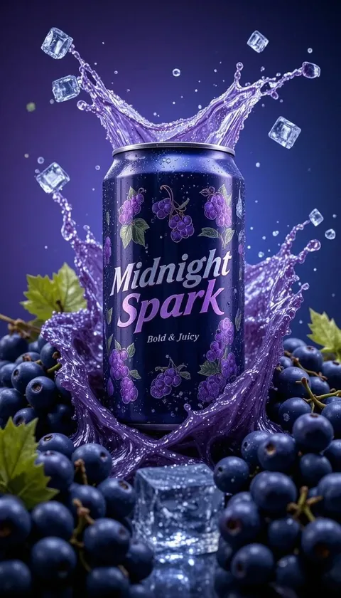 Midnight Spark berry drink creative